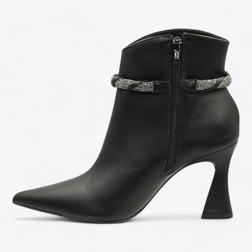 Bota Mariotta Salto Alto Flare Feminina 1969003-01 Preto 4