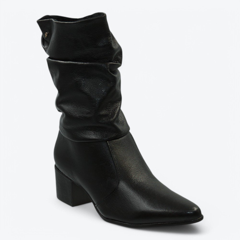 Bota Pegada em Couro Feminina 28090102 Preto 2