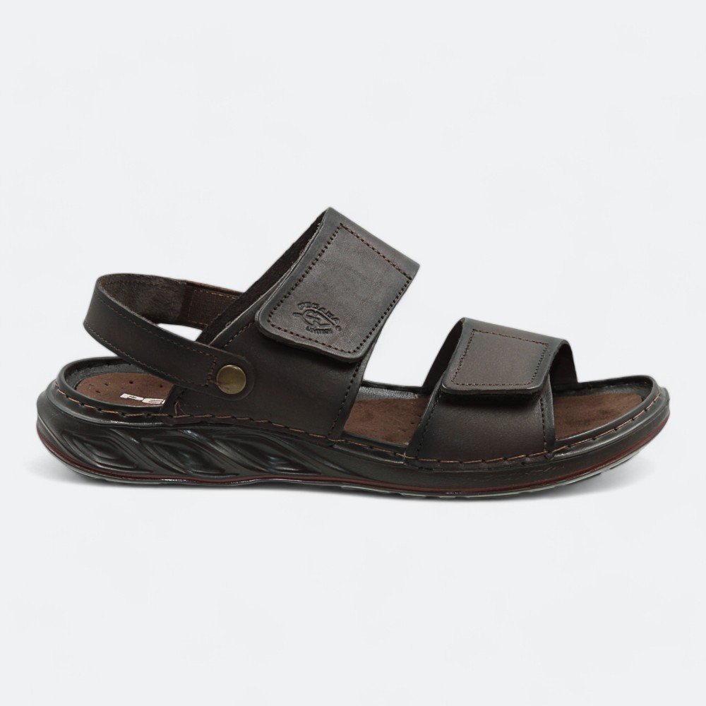 Sandália Pegada em Couro Masculina 13410404 Marrom Escuro 1
