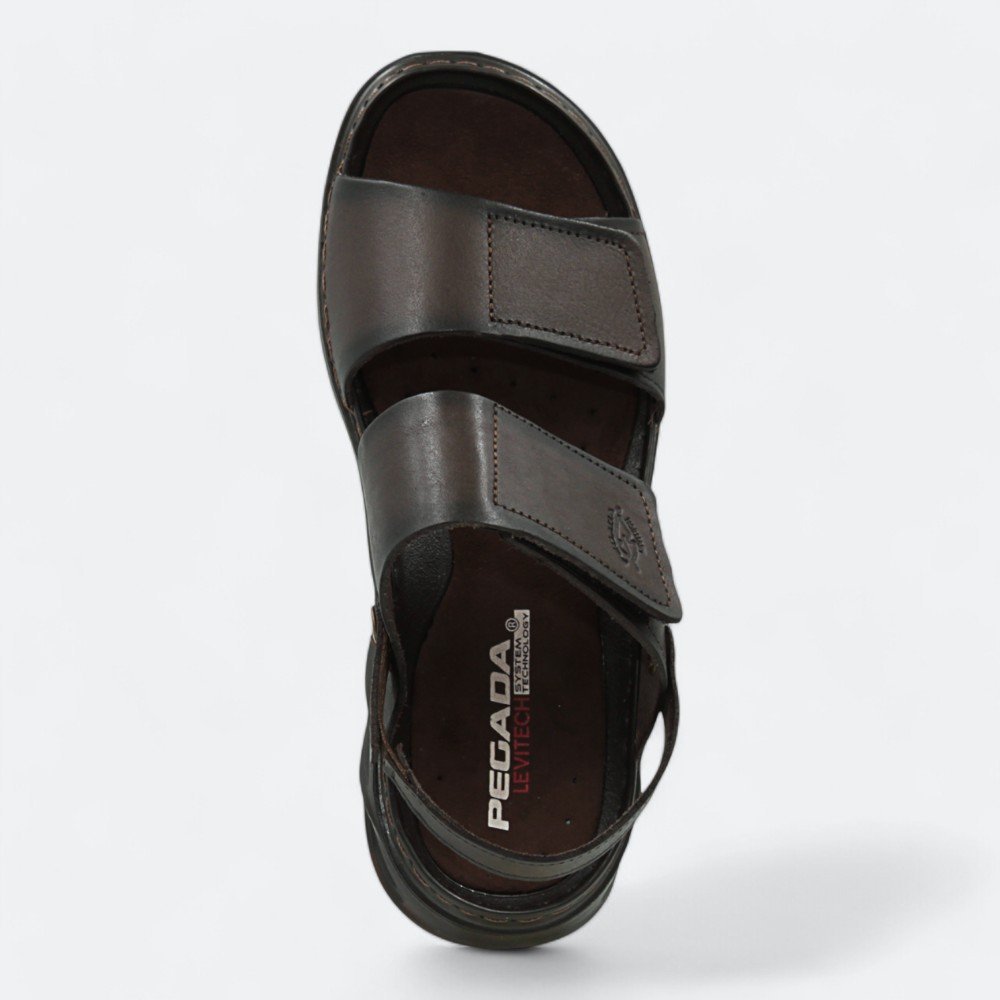 Sandália Pegada em Couro Masculina 13410404 Marrom Escuro 3
