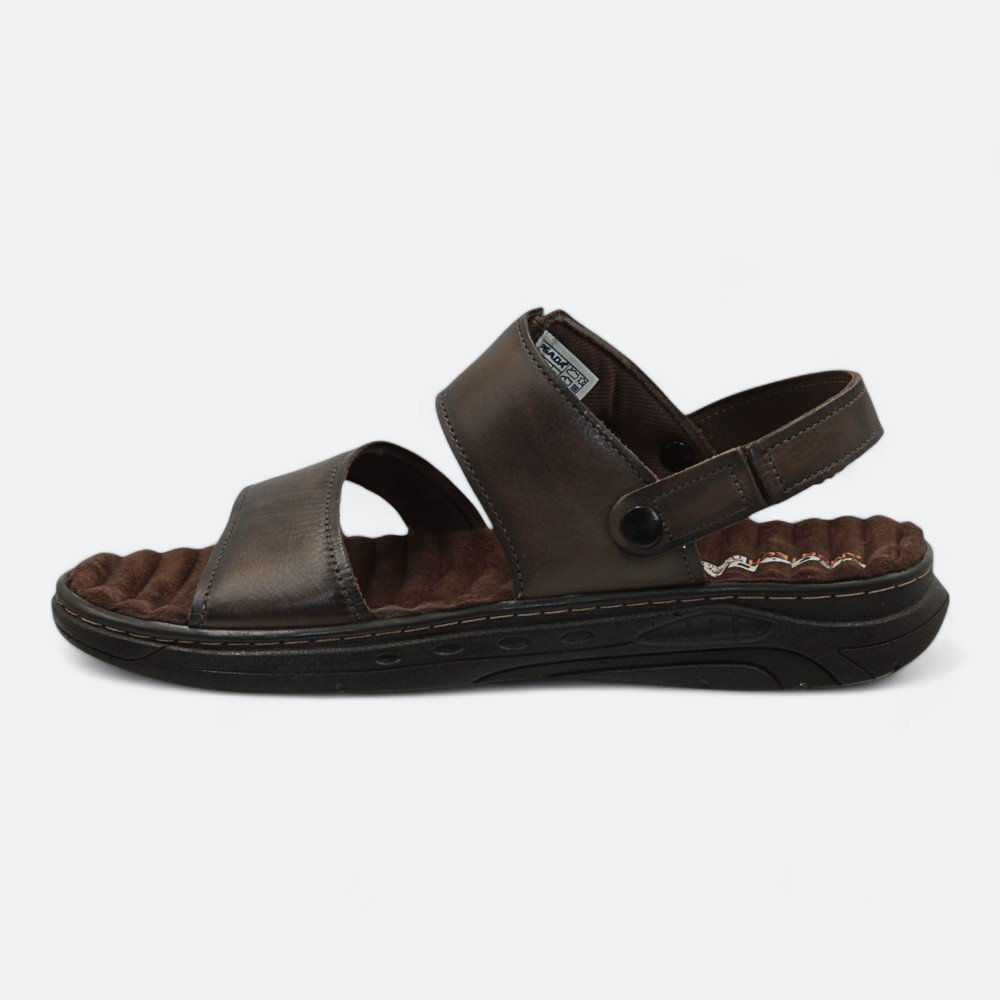 Sandália Pegada em Couro Masculina 13450302 Marrom Escuro 4