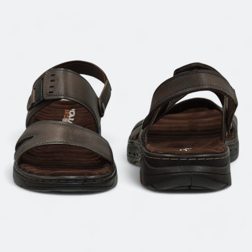 Sandália Pegada em Couro Masculina 13450302 Marrom Escuro 5