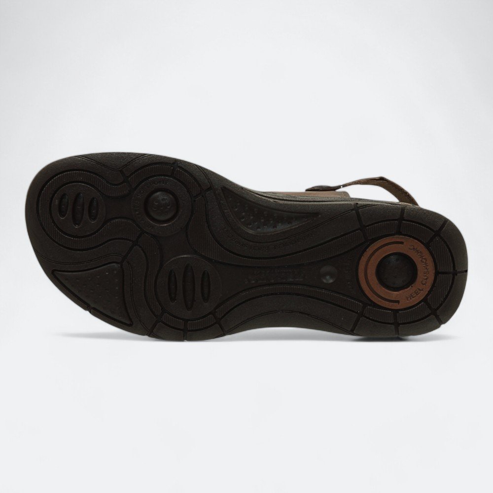Sandália Pegada em Couro Masculina 13450302 Marrom Escuro 6