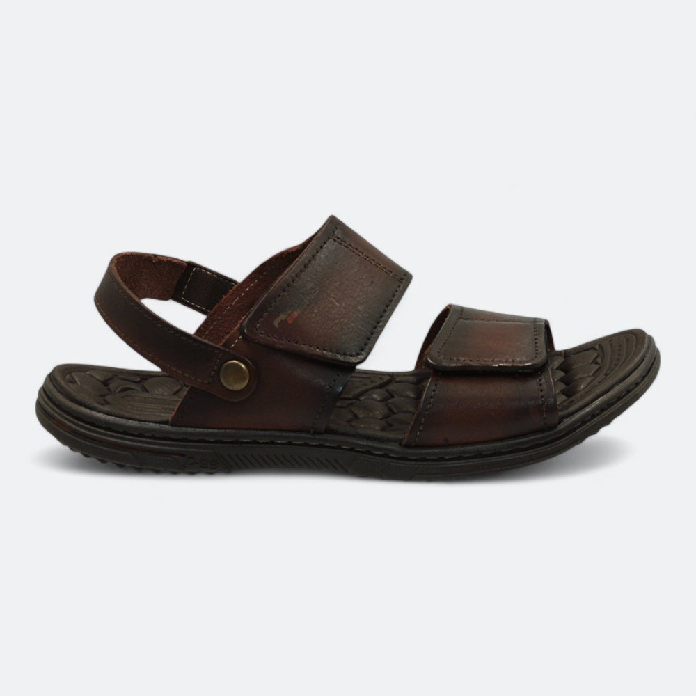 Sandália Pegada em Couro Masculina 13330301 Marrom Escuro 1