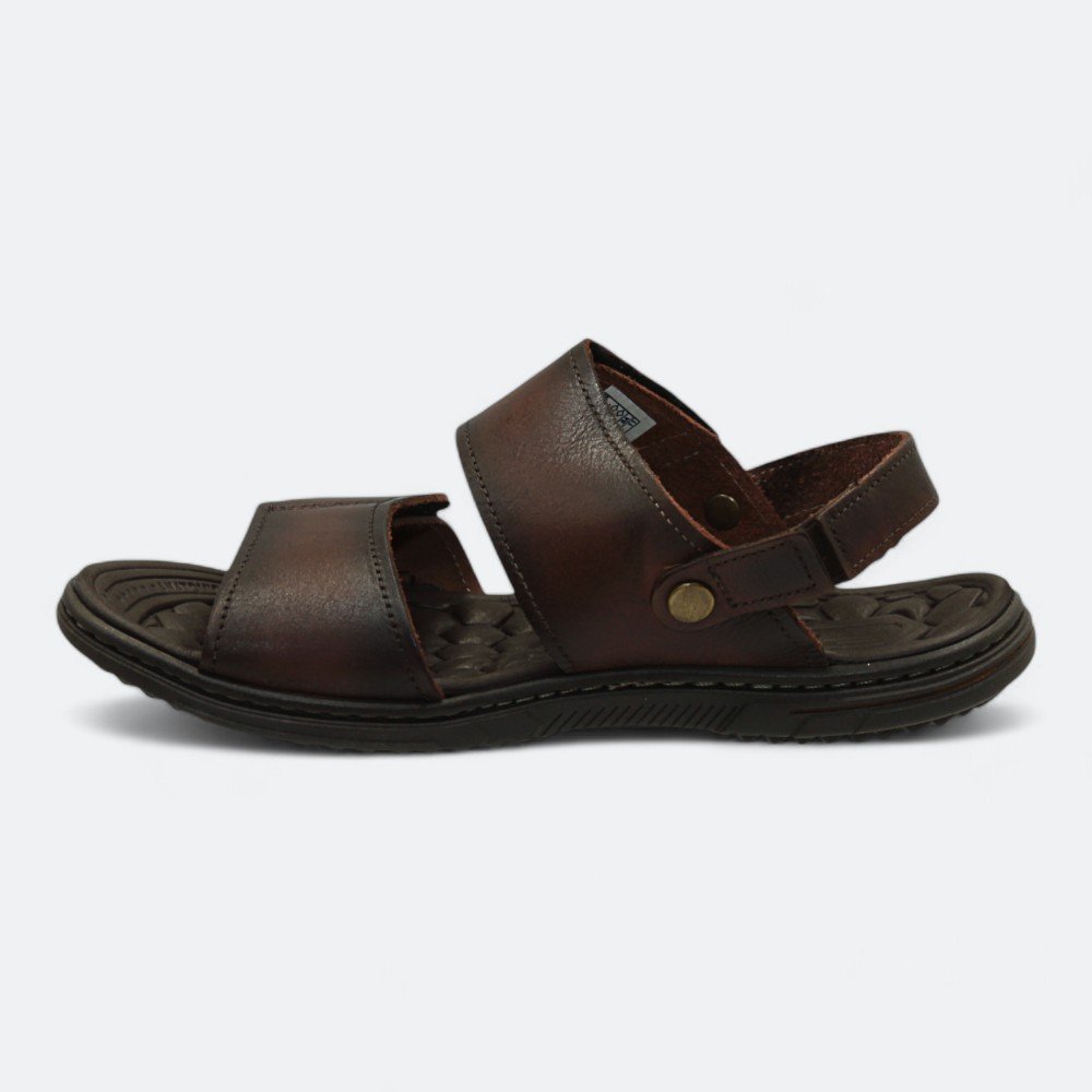 Sandália Pegada em Couro Masculina 13330301 Marrom Escuro 4