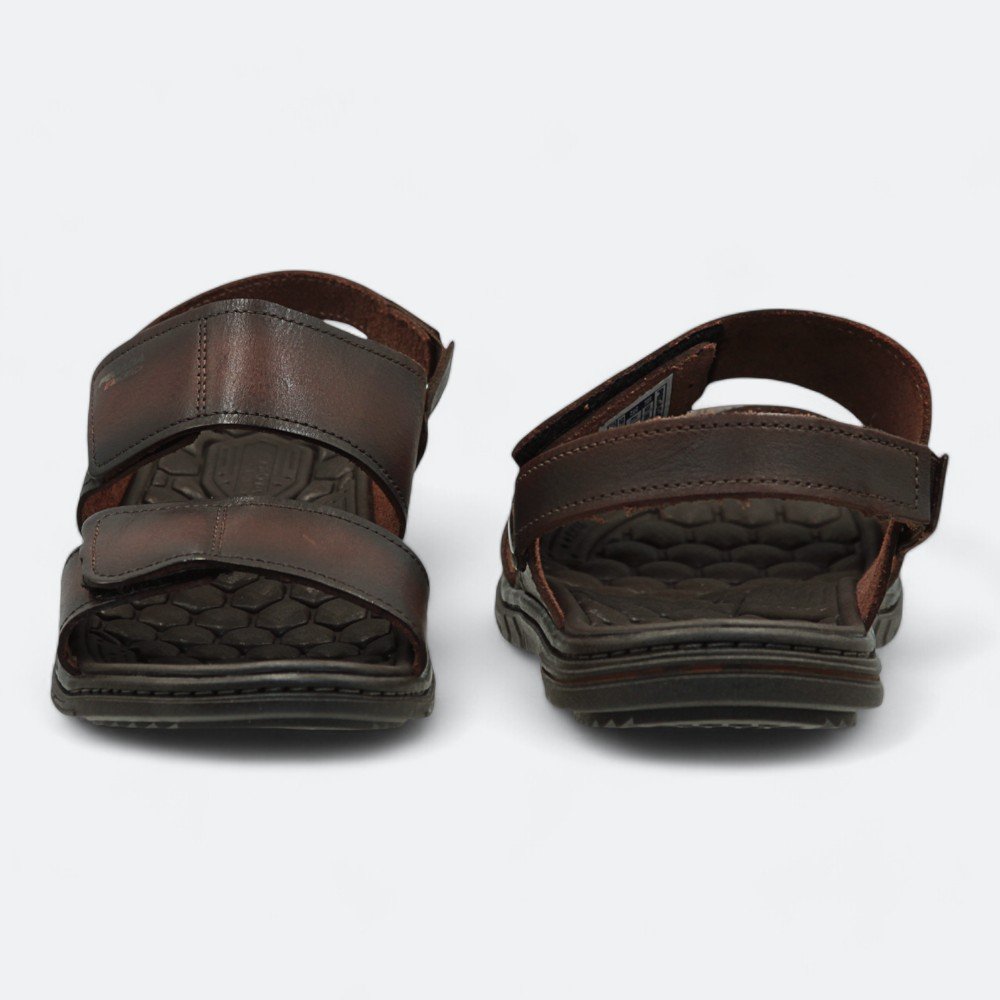 Sandália Pegada em Couro Masculina 13330301 Marrom Escuro 5
