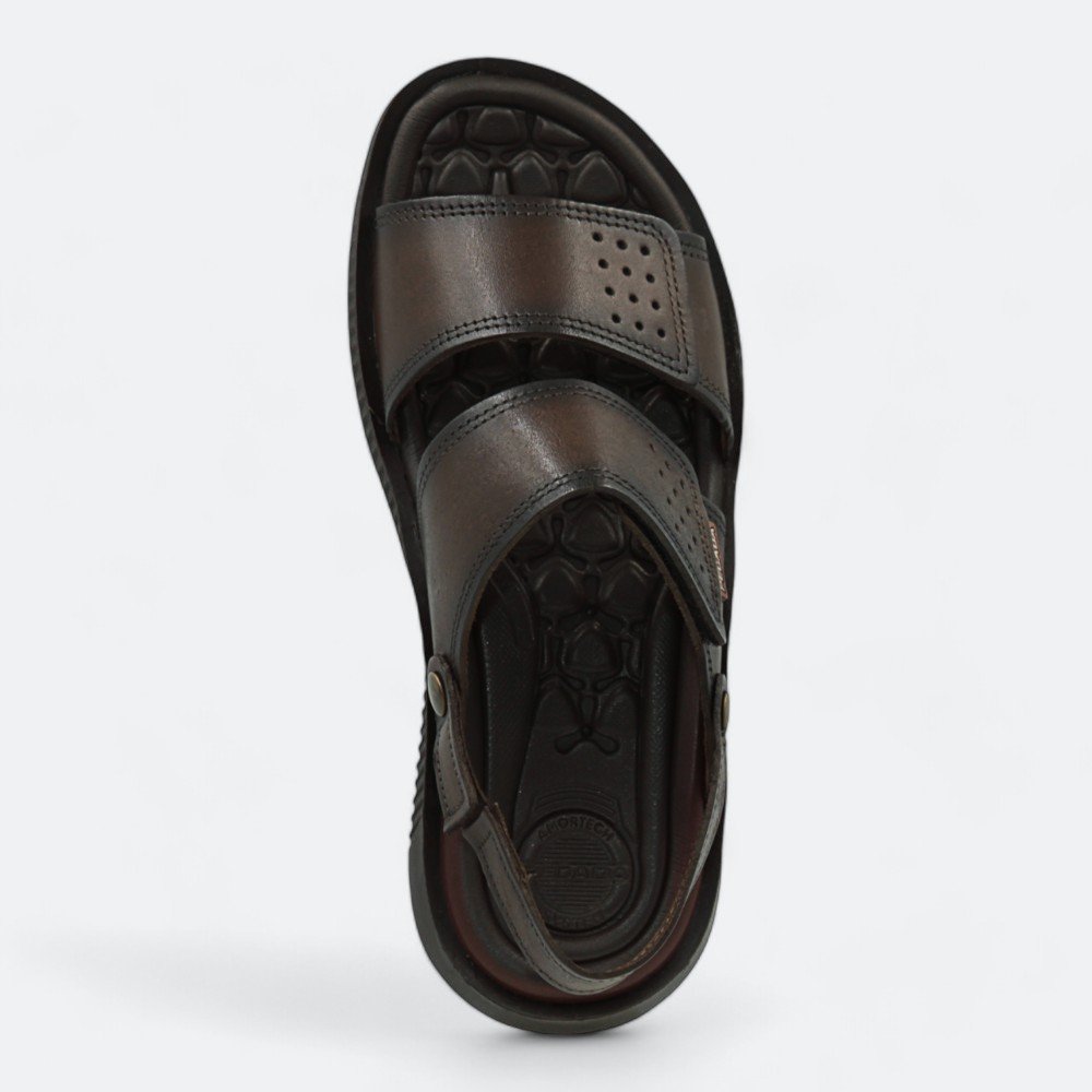 Sandália Pegada em Couro Masculina 13315402 Marrom Escuro 3