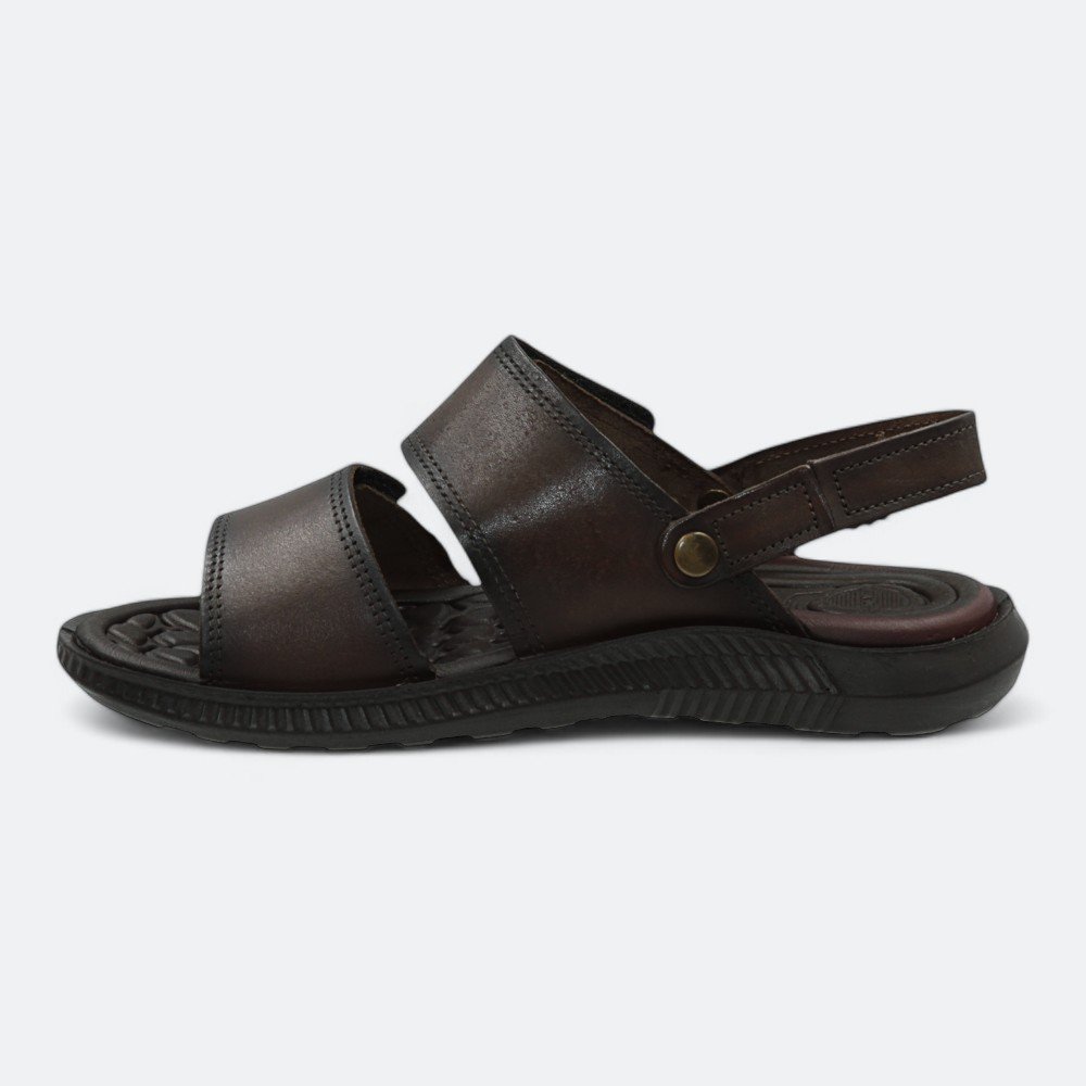 Sandália Pegada em Couro Masculina 13315402 Marrom Escuro 4