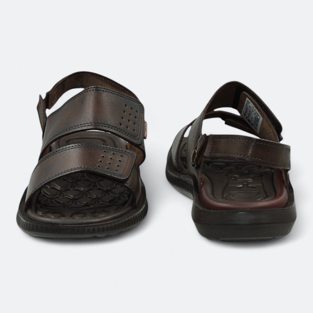 Sandália Pegada em Couro Masculina 13315402 Marrom Escuro 5