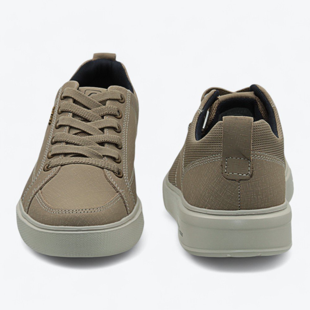 Tênis Pegada Casual em Couro Masculino 11190208 Bege 5