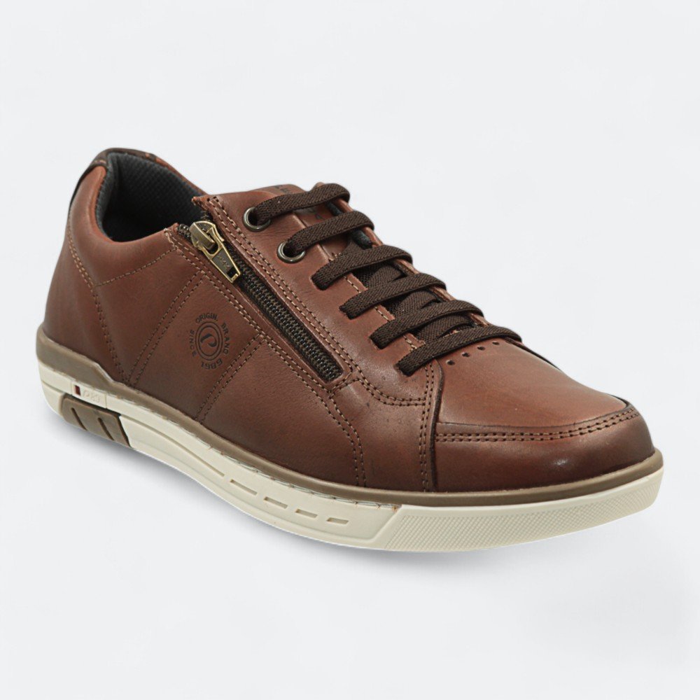 Sapatênis Pegada em Couro Masculino 11931302 Marrom 2
