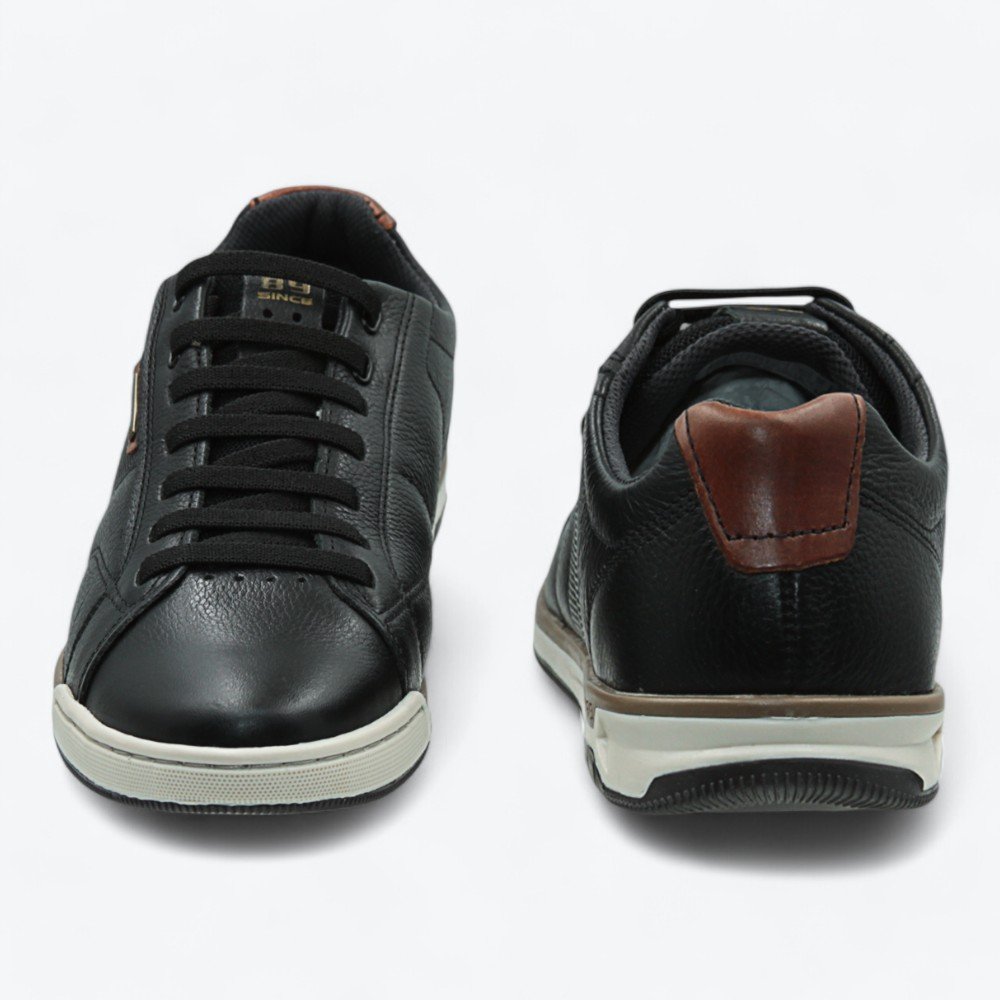 Sapatênis Pegada em Couro Masculino 11950403 Preto 5