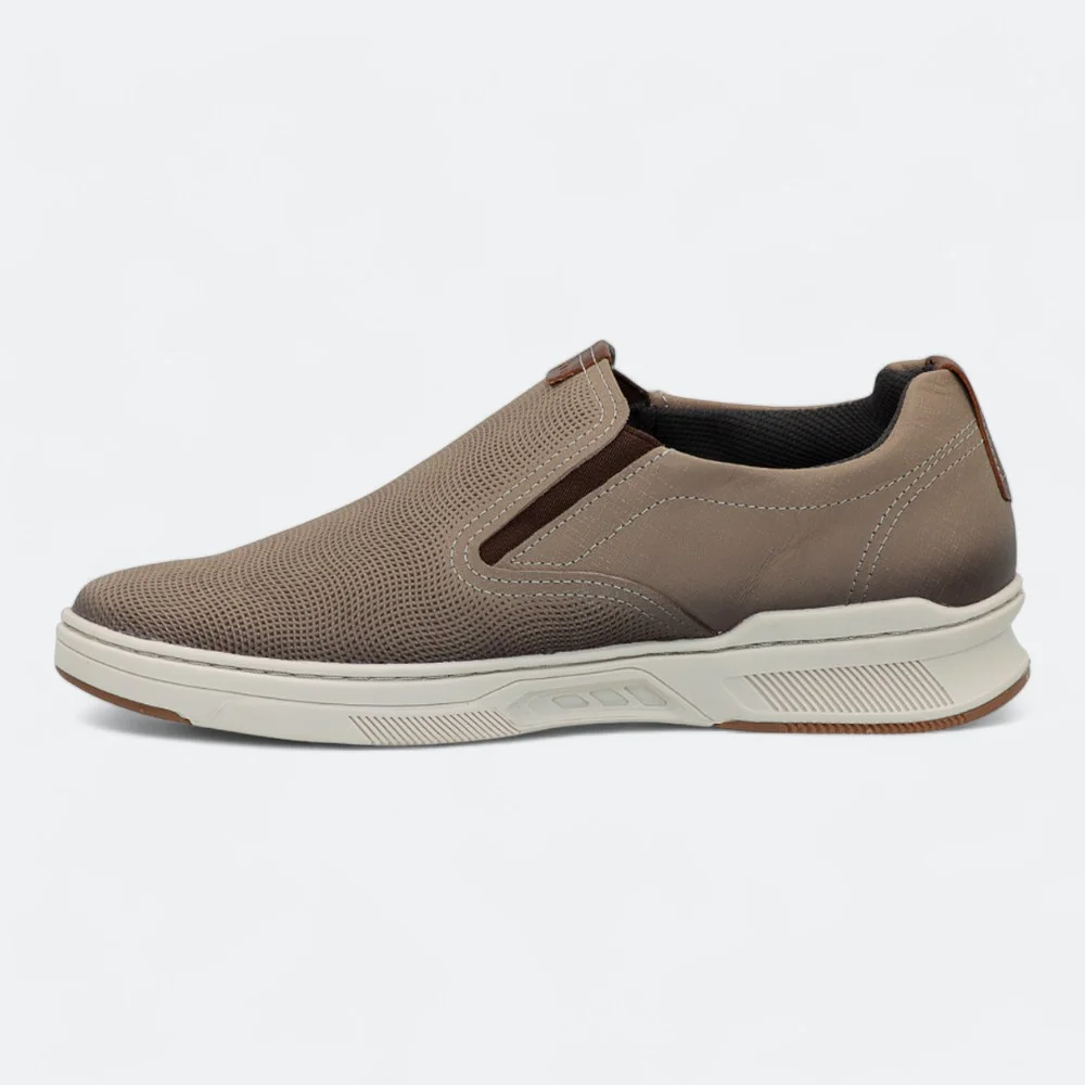 Sapatênis Pegada Slip On em Couro Masculino 11060308 Bege 4