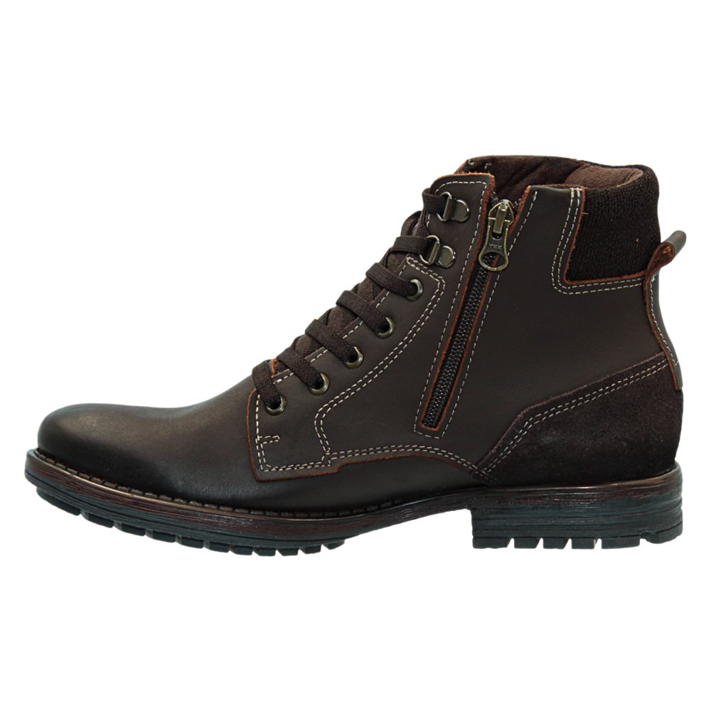 Bota Pegada em Couro Masculina 18074703 Marrom Escuro 4