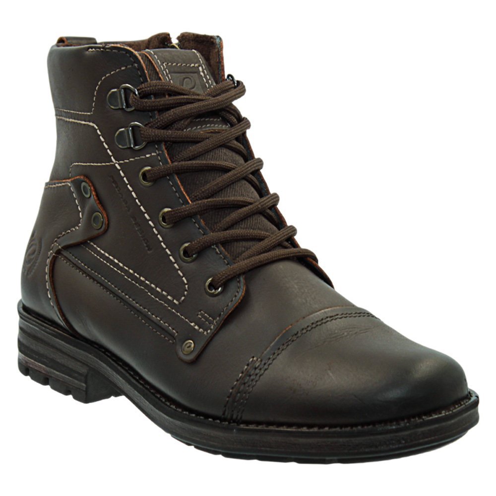 Bota Pegada em Couro Masculina 18130803 Marrom Escuro 2
