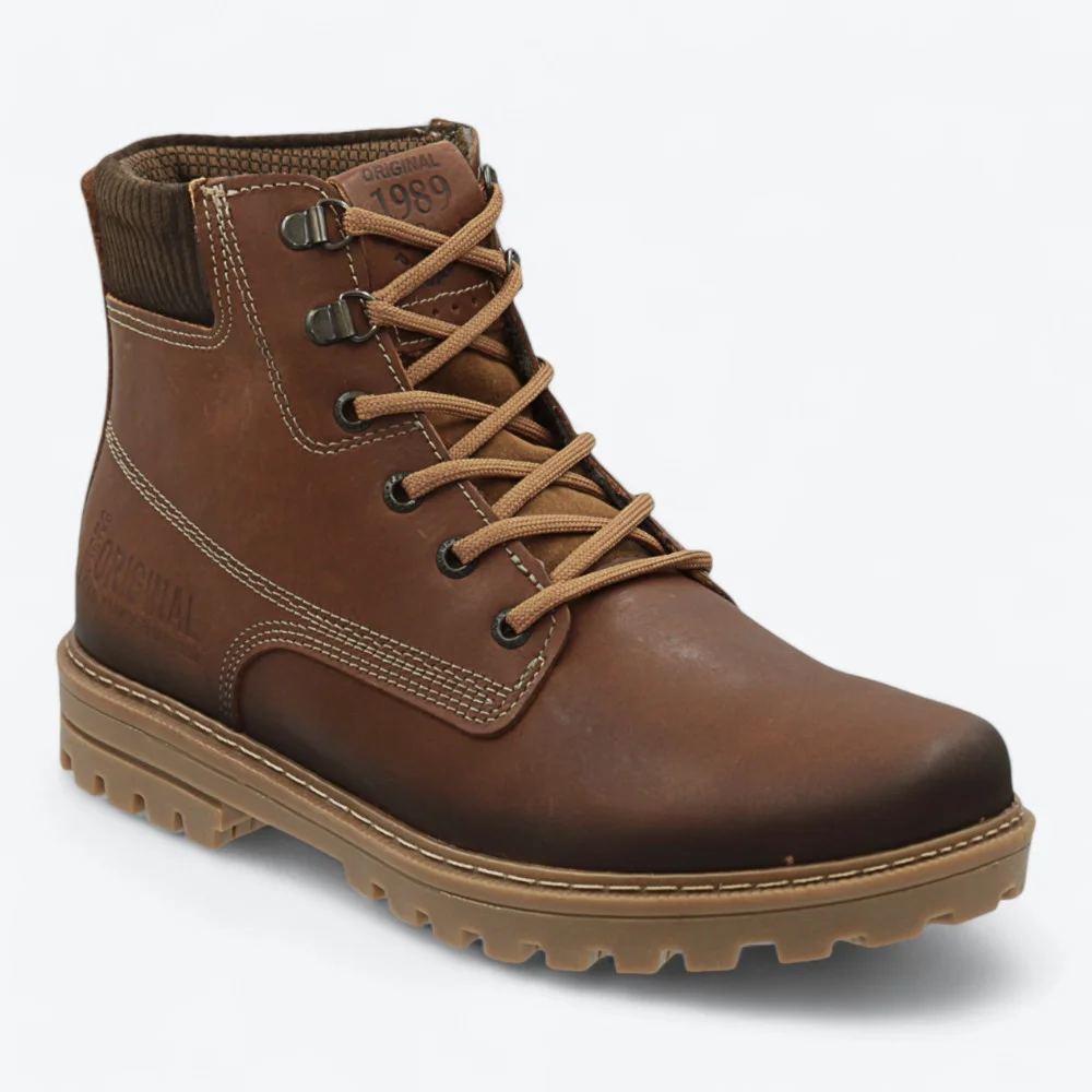 Bota Pegada em Couro Masculina 18150201 Marrom 2