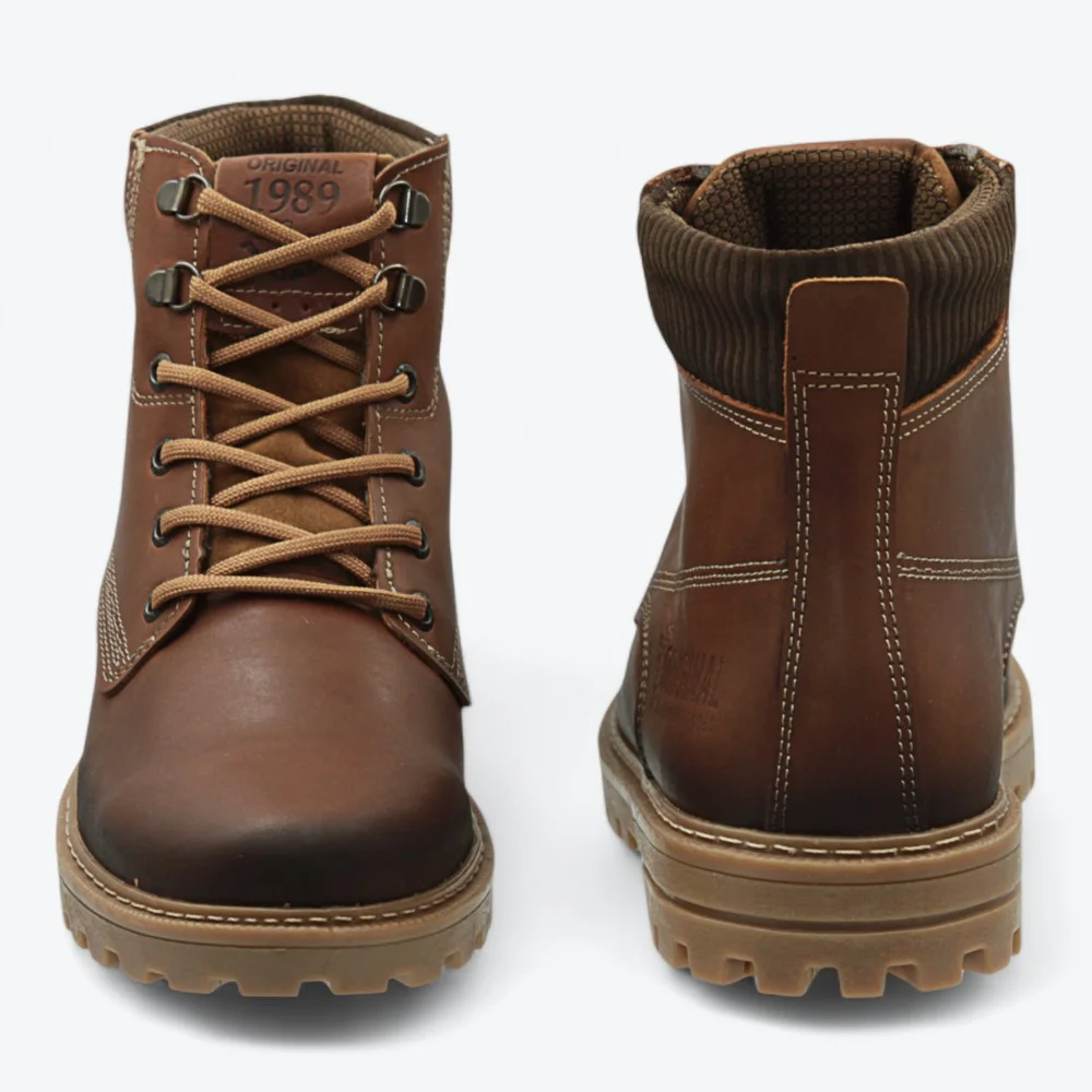 Bota Pegada em Couro Masculina 18150201 Marrom 5