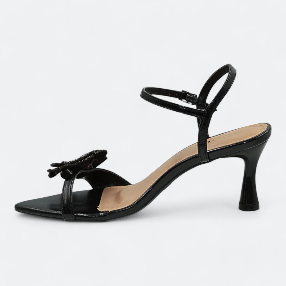 Sandália Adora Flor Salto Fino Feminina 1577107-01 Preto 4