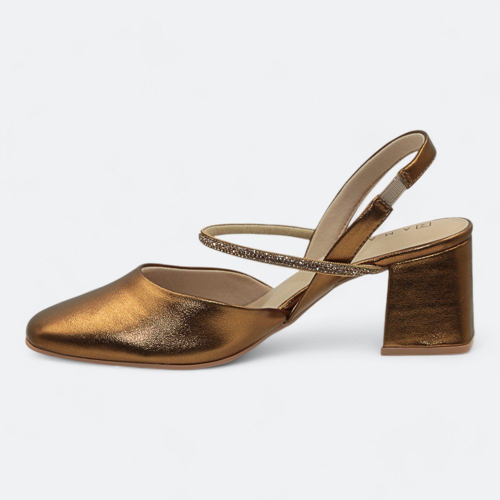 Sapato Ramarim Salto Médio Feminino 2417233-01 Bronze 4