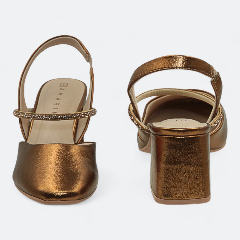 Sapato Ramarim Salto Médio Feminino 2417233-01 Bronze 5