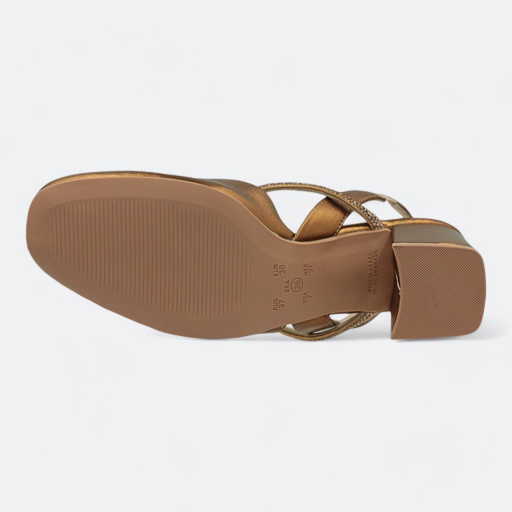 Sapato Ramarim Salto Médio Feminino 2417233-01 Bronze 6