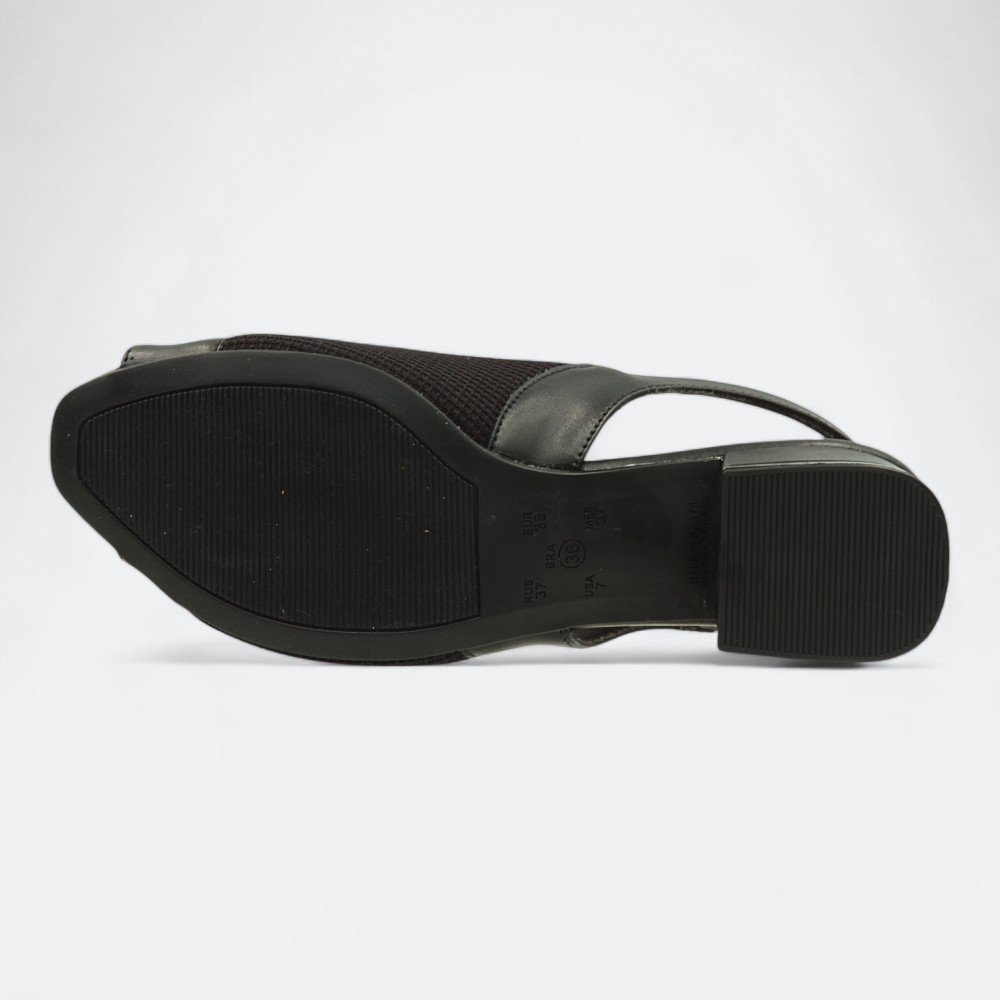 Sapato Comfortflex Slingback Salto Baixo Feminino 2464431-01 Preto 6