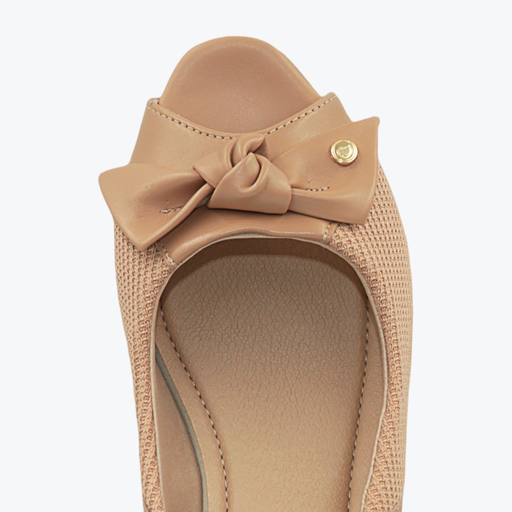 Sapato Comfortflex Salto Baixo Feminino 2464403-01 Nude 3