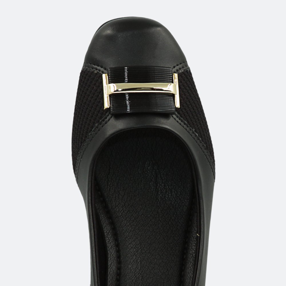 Sapato Comfortflex Salto Baixo Feminino 2495303-01 Preto 3