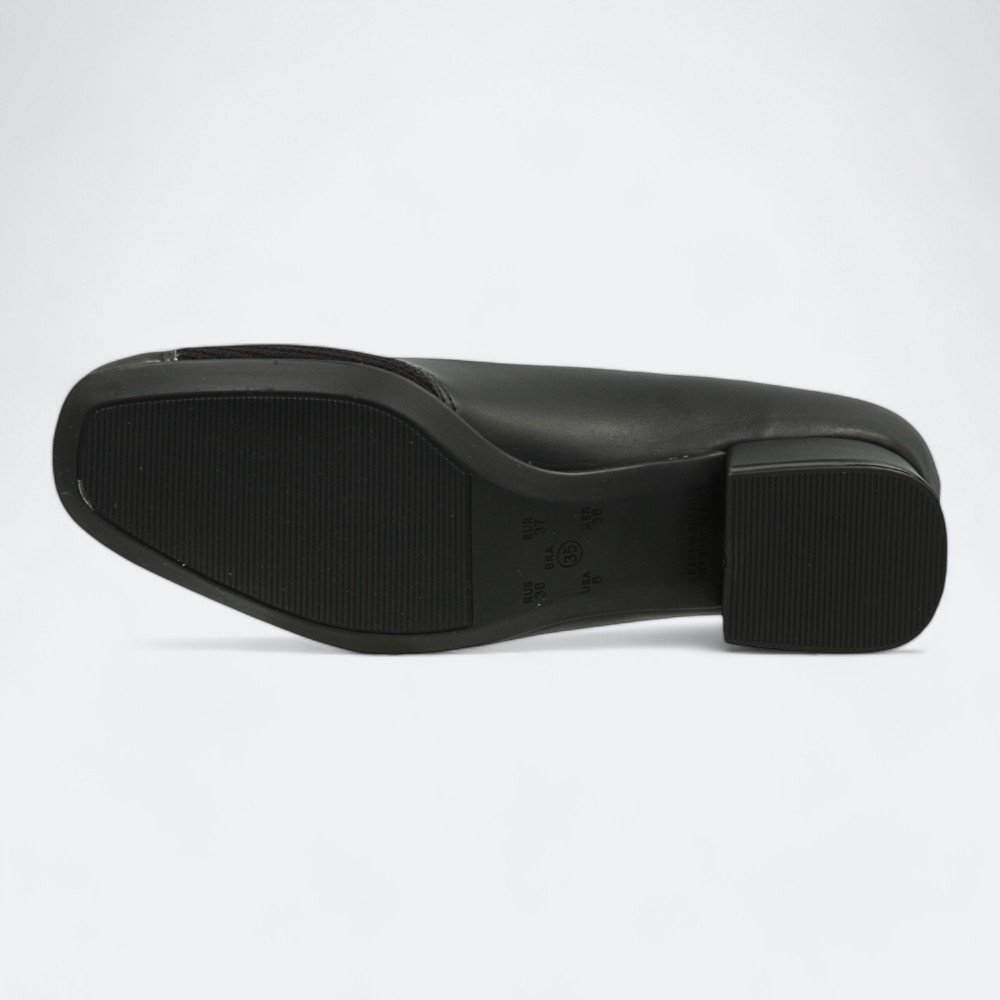 Sapato Comfortflex Salto Baixo Feminino 2495303-01 Preto 6