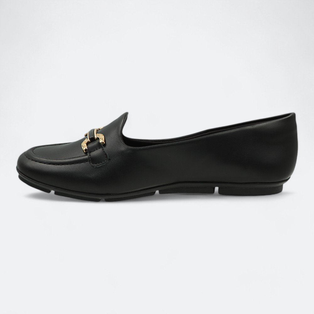 Mocassim Comfortflex Bico Redondo Feminino 2463404-02 Preto 4