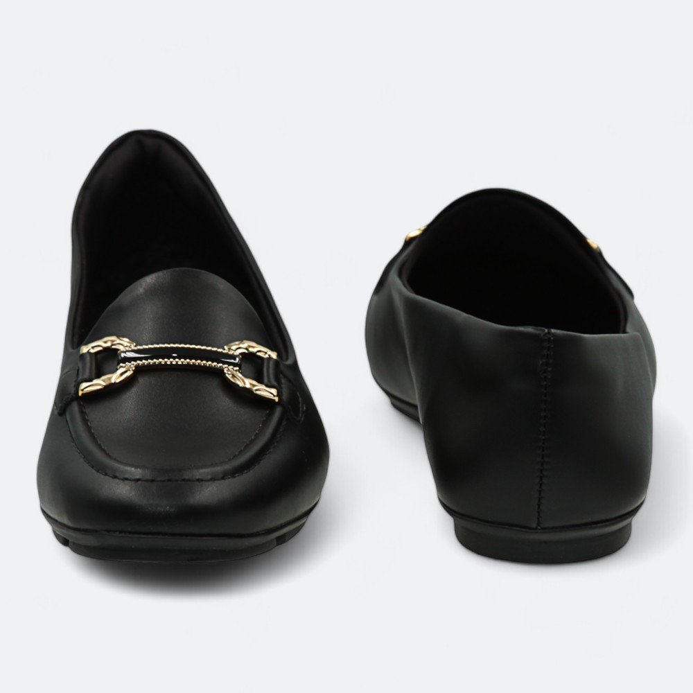 Mocassim Comfortflex Bico Redondo Feminino 2463404-02 Preto 5