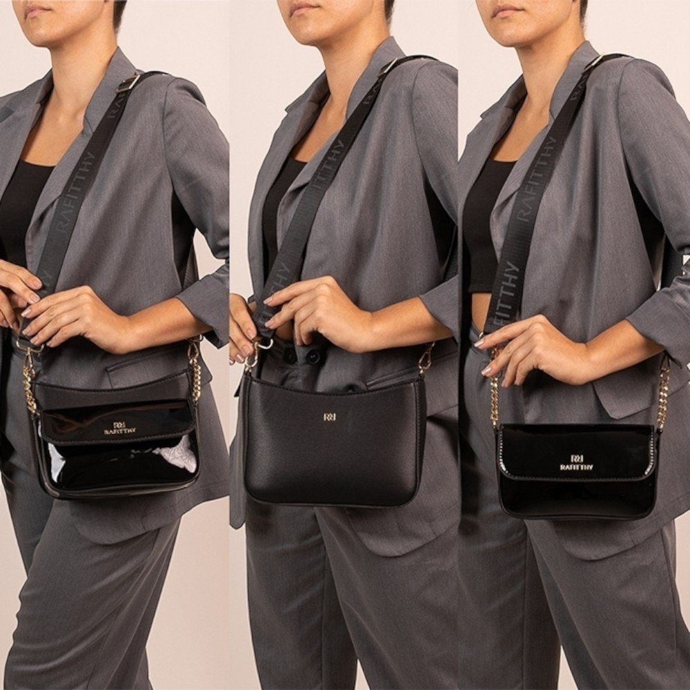 Bolsa Rafitthy Casual 2x1 Feminina 2824317A Preto 3
