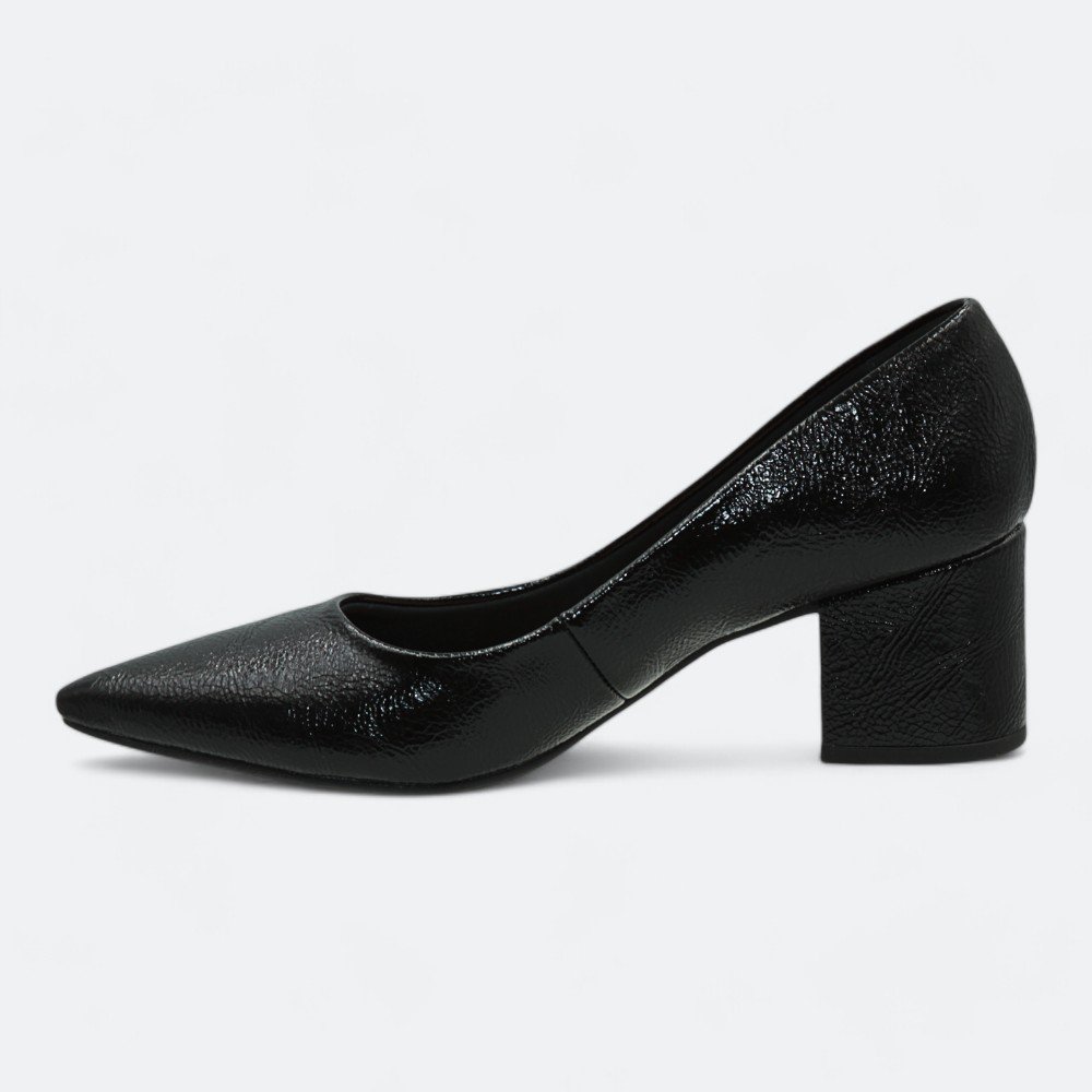 Scarpin Mariotta em Verniz Salto Bloco Feminino 2066201-01 Preto 4