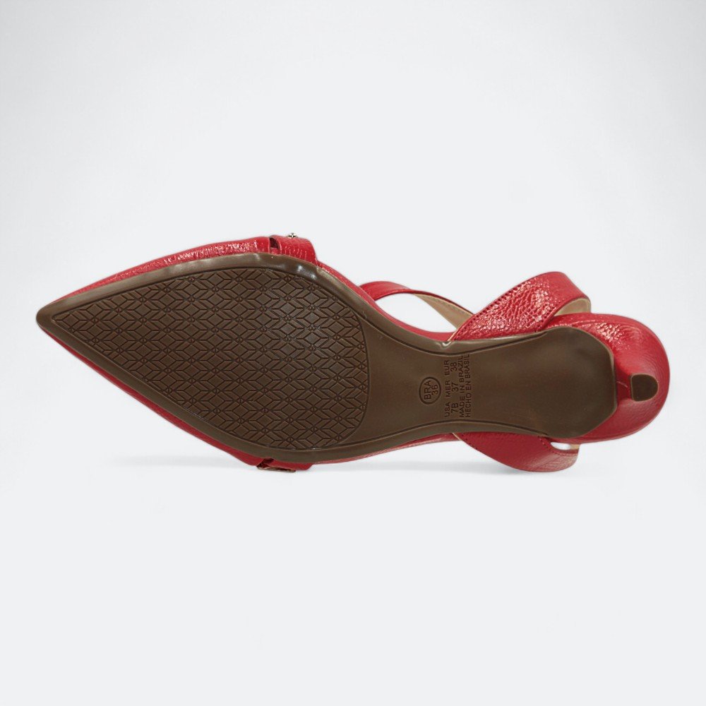 Scarpin Mariotta Slingback Kitten Heels Feminino 1355304-02 Vermelho 6