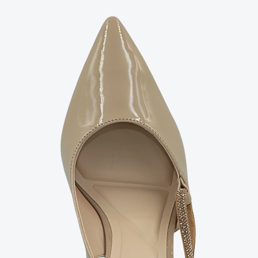 Scarpin Mariotta Slingback Verniz Feminino 2088802-01 Taupe 3