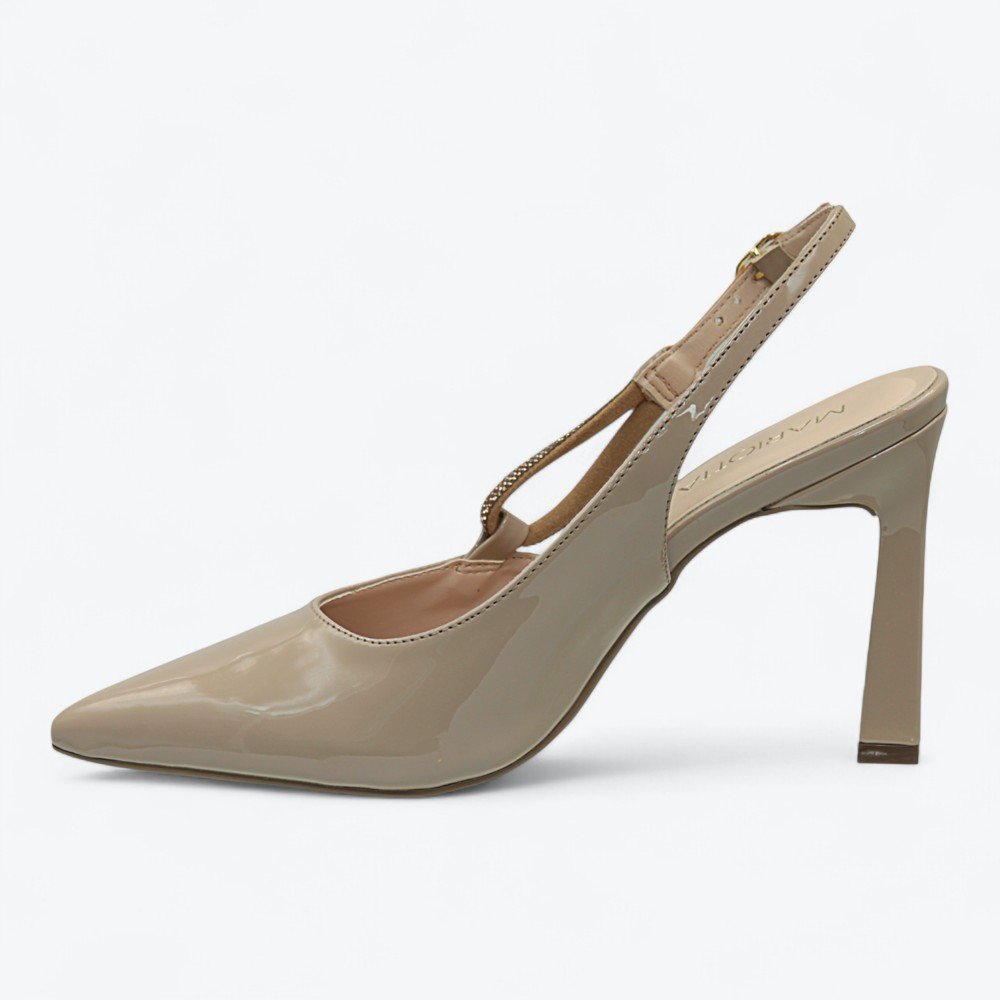 Scarpin Mariotta Slingback Verniz Feminino 2088802-01 Taupe 4