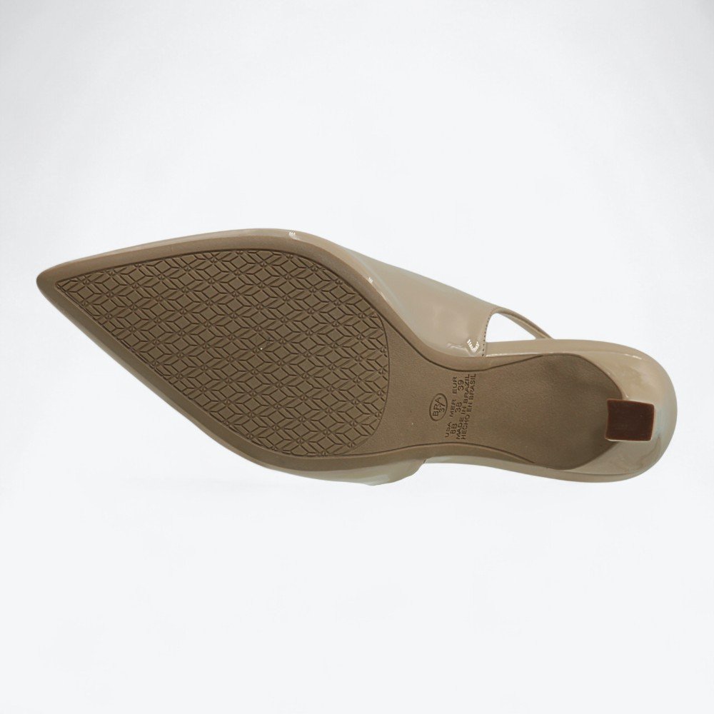 Scarpin Mariotta Slingback Verniz Feminino 2088802-01 Taupe 6