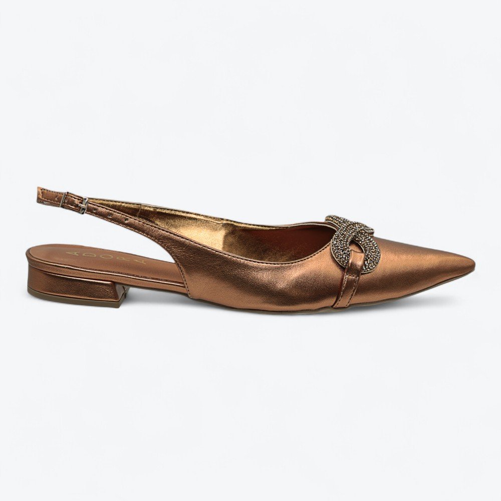 Sapatilha Adora Slingback Feminina 1837453-01 Bronze 1