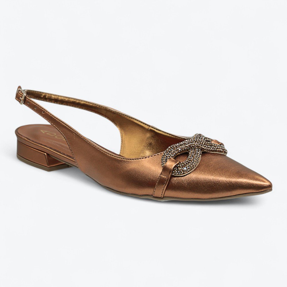 Sapatilha Adora Slingback Feminina 1837453-01 Bronze 2