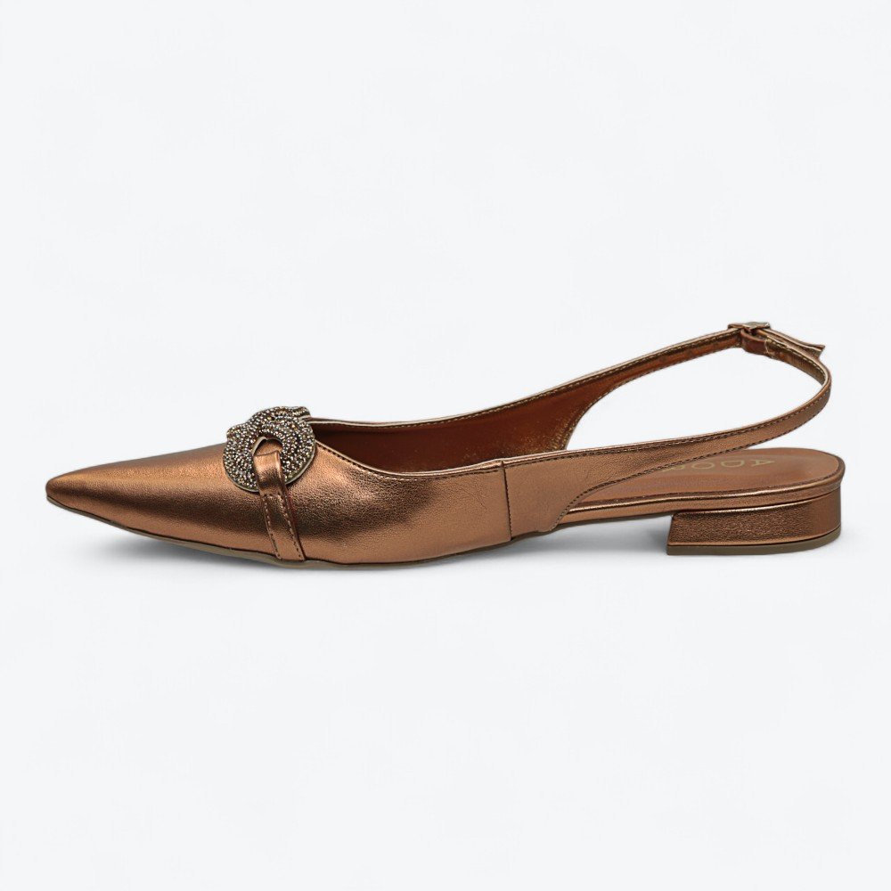 Sapatilha Adora Slingback Feminina 1837453-01 Bronze 4