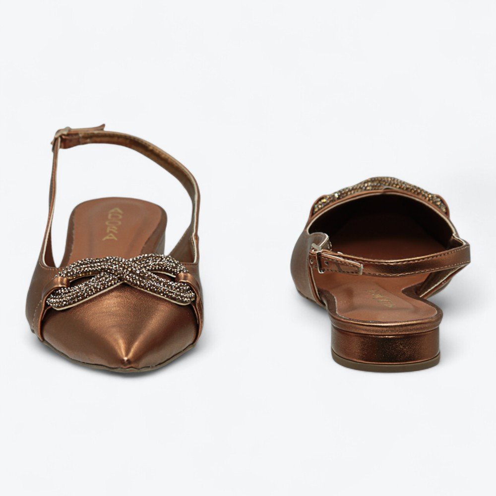 Sapatilha Adora Slingback Feminina 1837453-01 Bronze 5