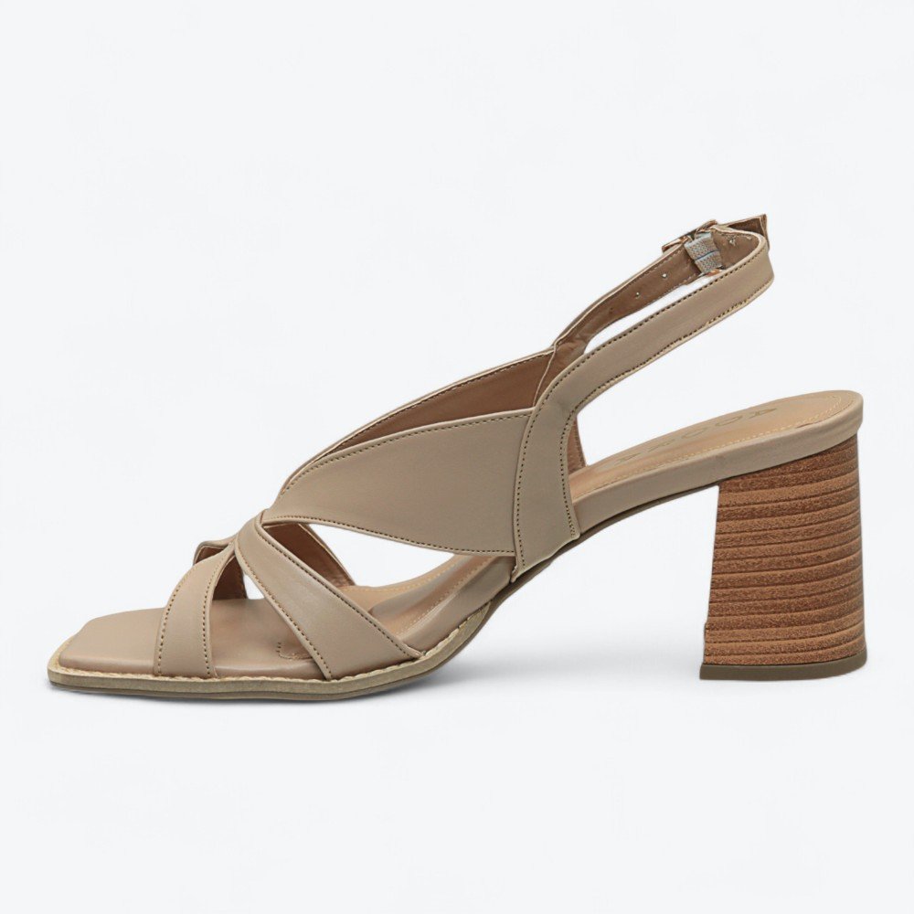 Sandália Adora Salto Bloco Médio Feminina 1657365-01 Nude 4