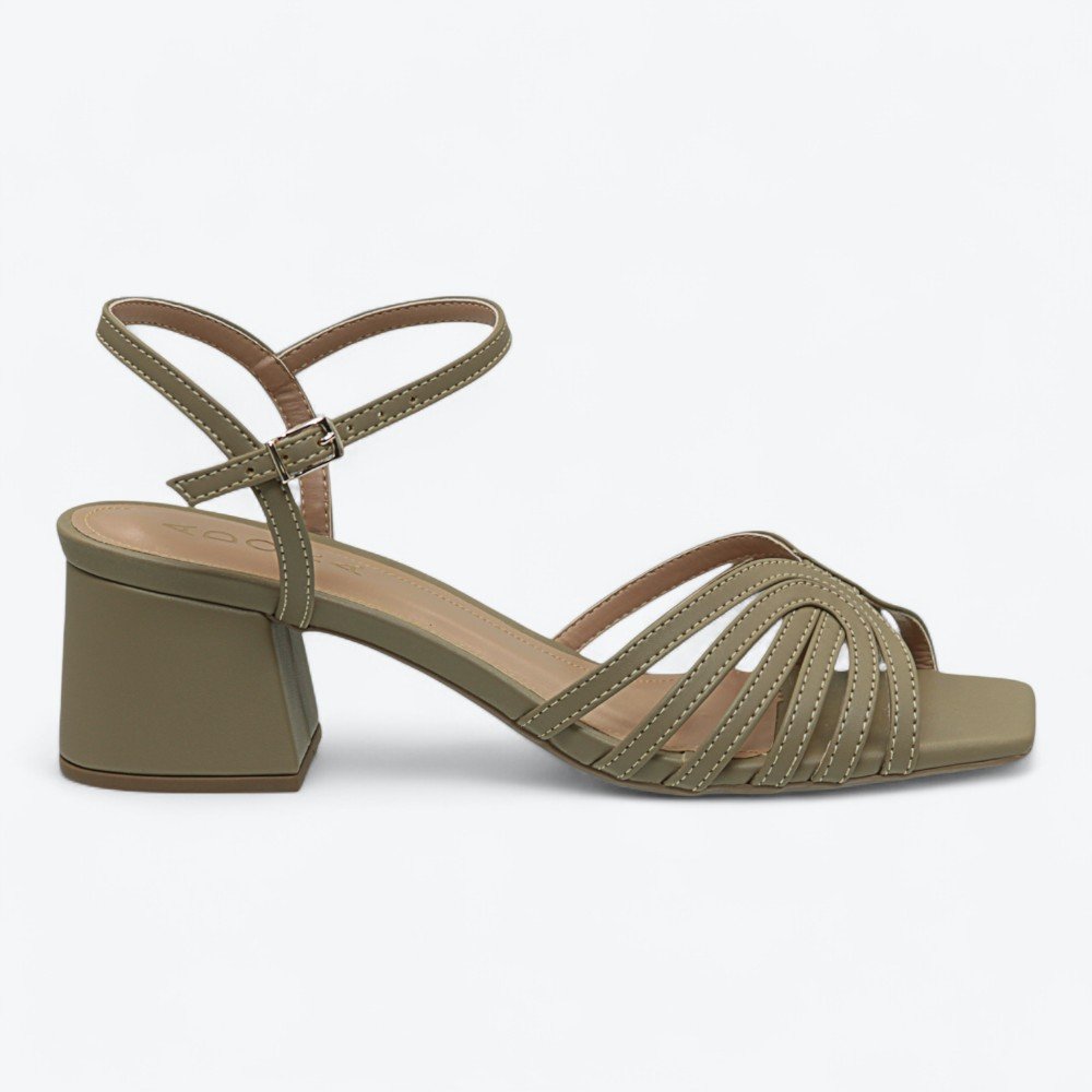 Sandália Adora Salto Bloco Médio Feminina 1286825-02 Verde Oliva 1