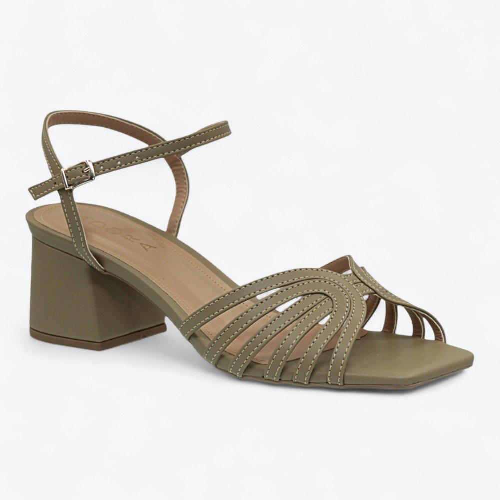 Sandália Adora Salto Bloco Médio Feminina 1286825-02 Verde Oliva 2