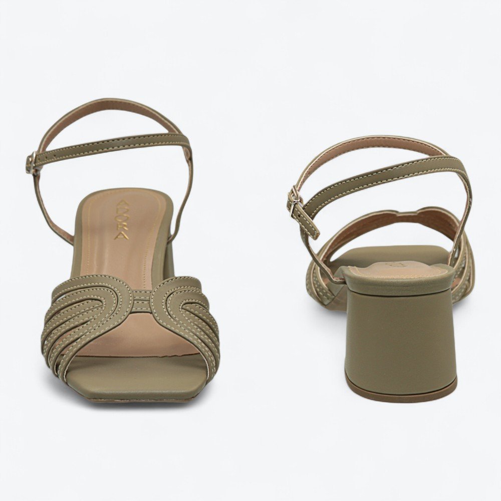 Sandália Adora Salto Bloco Médio Feminina 1286825-02 Verde Oliva 5