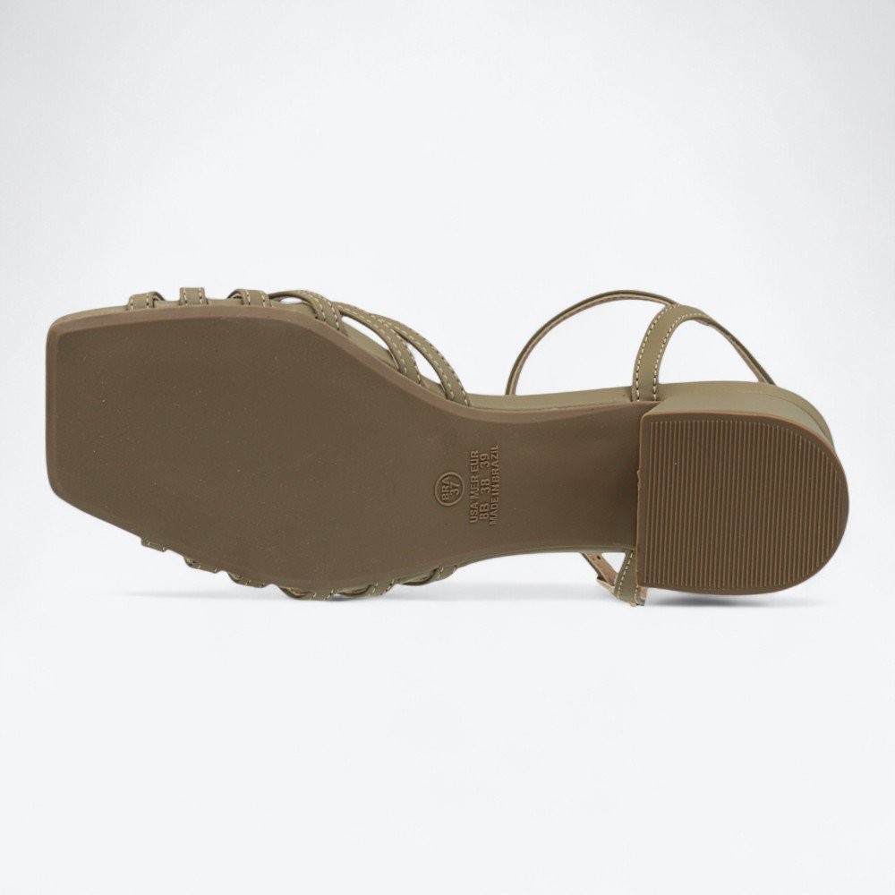 Sandália Adora Salto Bloco Médio Feminina 1286825-02 Verde Oliva 6