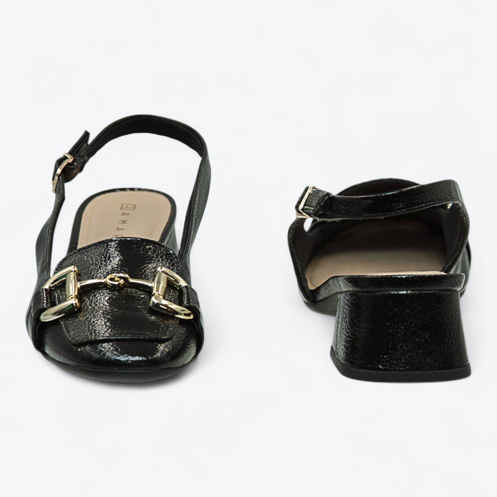 Sapato Ramarim Slingback Verniz Feminino 2517132-01 Preto 5