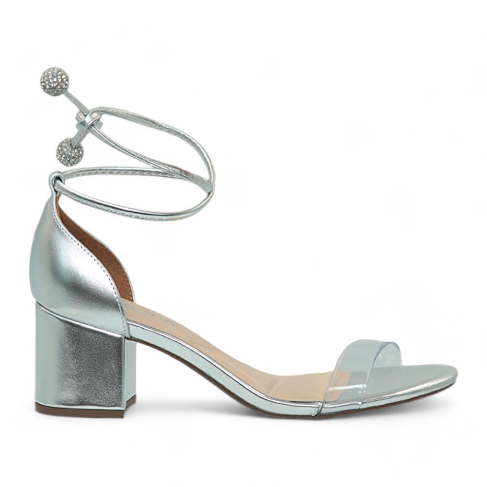 Sandália Mariotta Metalizada Salto Médio Feminina 1352811-01