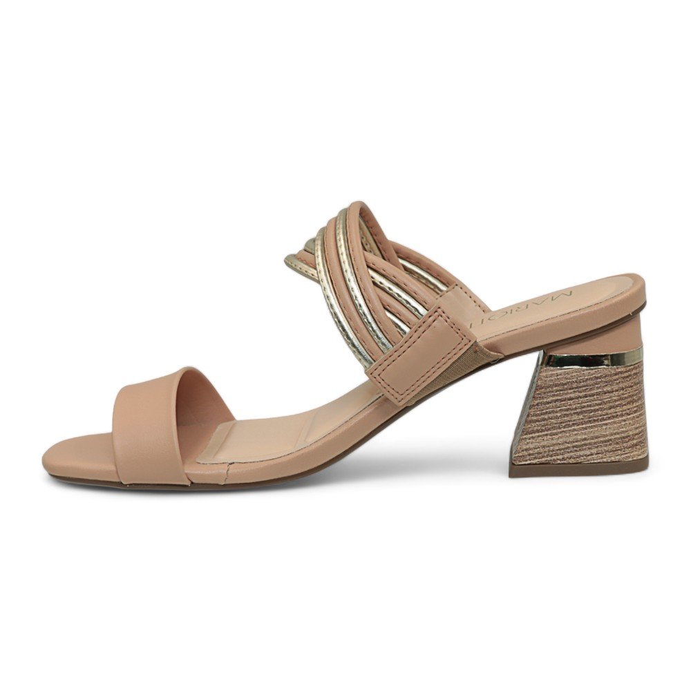 Tamanco Mariotta Salto Bloco Médio Feminino 2022102-01 Nude 4