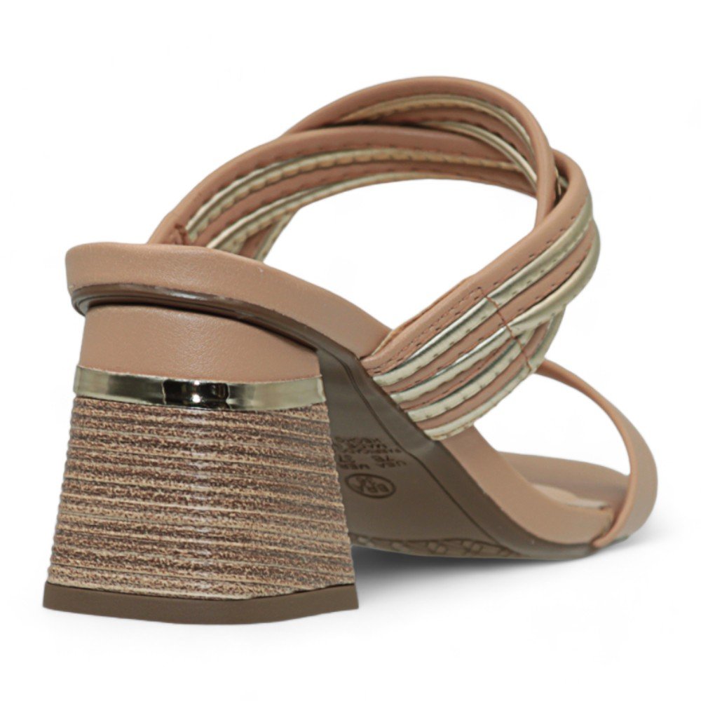 Tamanco Mariotta Salto Bloco Médio Feminino 2022102-01 Nude 5